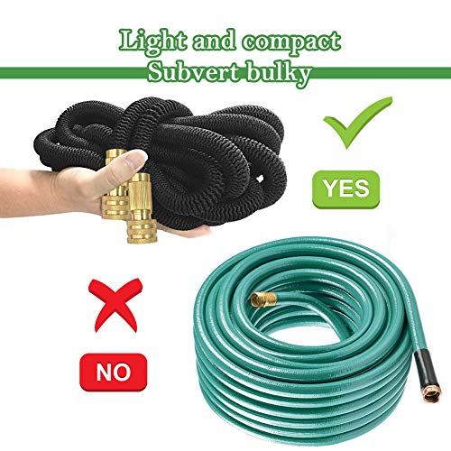 TheFitLife La Manguera de jardín extendible 7 Metro con el Triple de núcleo látex más Fuerte. Accesorios de Metal Solid, Pliegue expandible con estándar Europeo fácil de Guardar