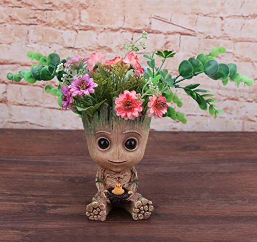 thematys® Baby Groot Maceta - Figura de acción para Plantas y bolígrafos de la película clásica - Perfecto como Regalo - Soy Groot (F (Grande))