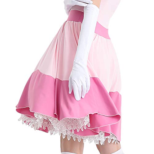 thematys® Super Mario Princesa Peach Vestir - Conjunto de Disfraces para Mujer Carnaval y Cosplay (Large) 165cm - 170cm