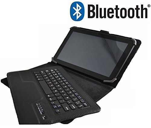 Theoutlettablet® Funda con Teclado Bluetooth Extraíble para Tablet LNMBBS 3G Tablet de 10.1 Pulgadas HD Color Negro