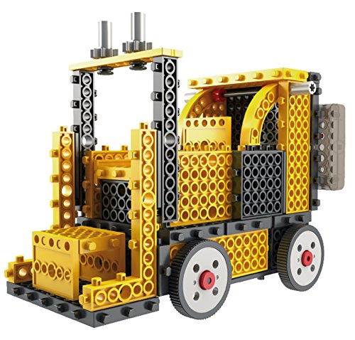 Think Gizmos Equipo de construcción para niños – Ingenious Machines a Control Remoto Kit de Construcción de Juguete (grúa, Carretilla elevadora, topadora y camión volquete)