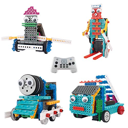 Think Gizmos Equipo de construcción para niños – Ingenious Machines a Control Remoto Kit de Construcción de Juguete (Robot Pato, Maquina de Fuego, Tren y Robot Esquiador)