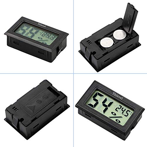 Thlevel Mini Termómetro Higrómetro Digital Interior de Temperatura y Humedad, Negro (3 PCS - A)