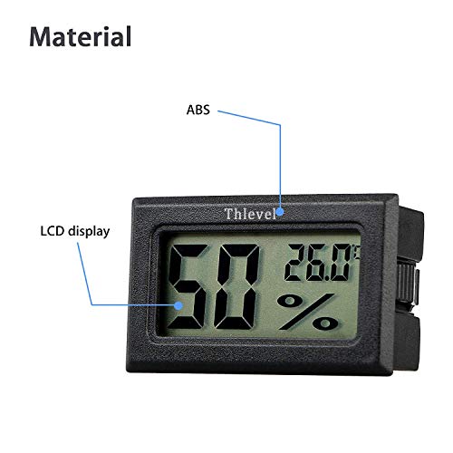 Thlevel Mini Termómetro Higrómetro Digital Interior de Temperatura y Humedad, Negro (3 PCS - A)