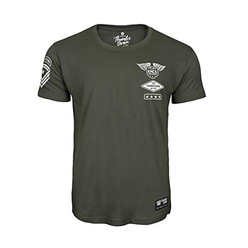 Thumbs Down Krav Maga T-Shirt para Hombre. KMCS Military. Gym. Training. Artes Marciales (Talla Xlarge)