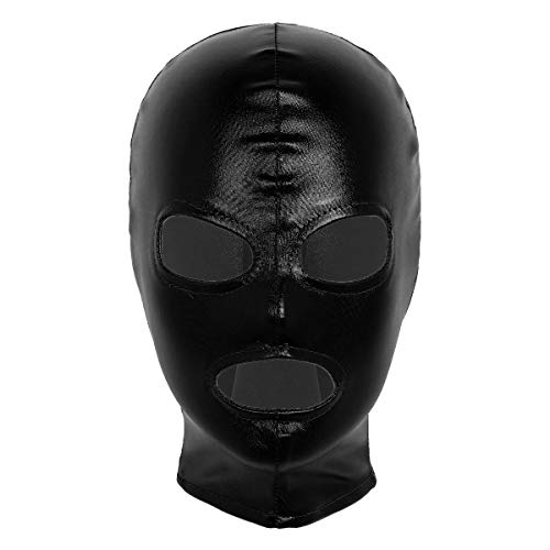 TiaoBug Adultos Máscara de Cara Completa Ojos y Boca Abiertos Capucha Sexy Pasamontaña Deporte Invierno Esquí Disfraz Cosplay Fiesta Halloween Carnaval Noche Adultos Negro Una Talla