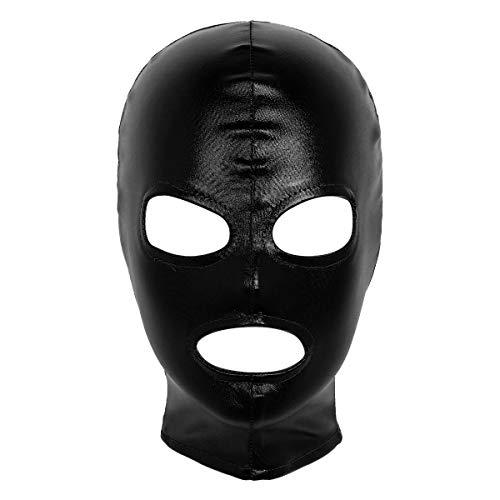 TiaoBug Adultos Máscara de Cara Completa Ojos y Boca Abiertos Capucha Sexy Pasamontaña Deporte Invierno Esquí Disfraz Cosplay Fiesta Halloween Carnaval Noche Adultos Negro Una Talla