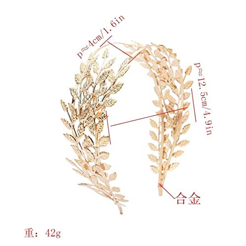 Tiaras Nuevo Doble Hojas de Oro Hairbands Casco de la Boda Accesorios Nupciales del Pelo Coronas de la Boda Joyería de la Cabeza de Las Tiaras del Oro de la Frente Tiaras De Mujer