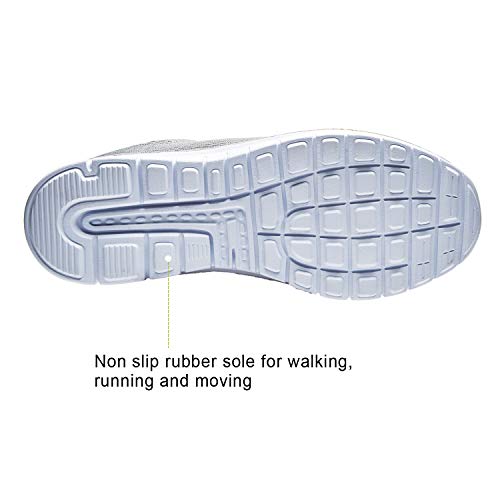 TIESTRA Zapatillas Deportivas de Mujer Ligero Respirable,Running Sneakers Mesh Gris 37