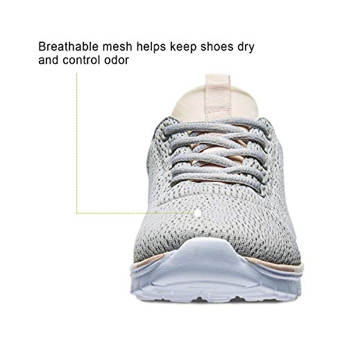 TIESTRA Zapatillas Deportivas de Mujer Ligero Respirable,Running Sneakers Mesh Gris 37