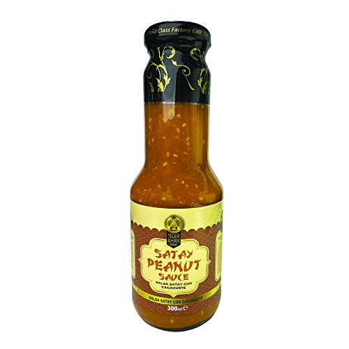 TIGER KHAN Salsa Satay de Cacahuetes para Cocina Asiática 300ml