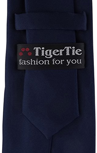 TigerTie - diseñador lazos de satén en azul oscuro saphir-azur marina monocromo - 100% poliéster