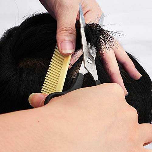 Tijeras Peluquería Salón Hogar, Cuchilla de Acero Inoxidable y Mango ABS, 6 Pulgadas, Negro