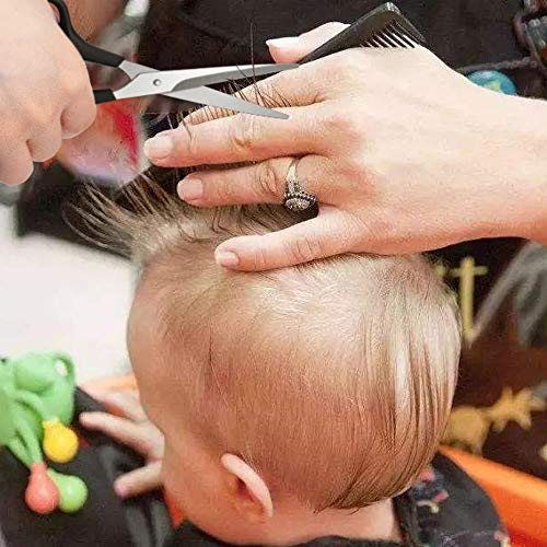 Tijeras Peluquería Salón Hogar, Cuchilla de Acero Inoxidable y Mango ABS, 6 Pulgadas, Negro