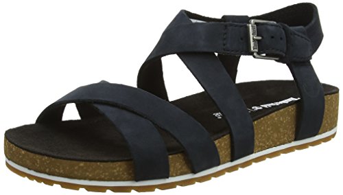 Timberland Malibu Waves Ankle, Sandalias para Mujer, Negro Black Nubuck, 37.5 EU