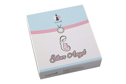 Timbre llamador de ángeles, bola mexicana, rodiada, plata y ángeles, con collar de 100 cm