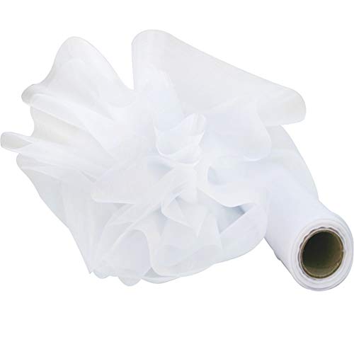 Time to Sparkle 26M X 29CM Rollo Organza de Tela Camino Mesa Silla Marcos Decoración Banquet Boda Fiesta (White)