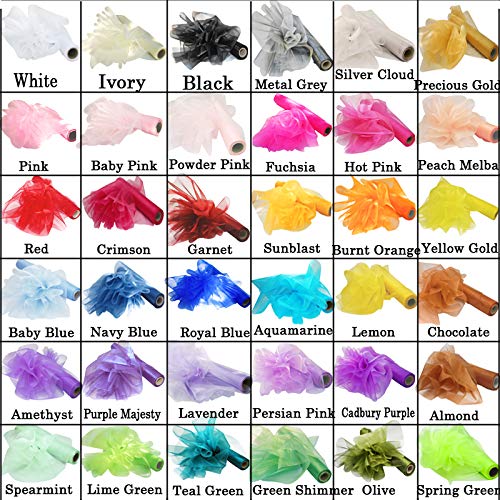 Time to Sparkle 26M X 29CM Rollo Organza de Tela Camino Mesa Silla Marcos Decoración Banquet Boda Fiesta (White)