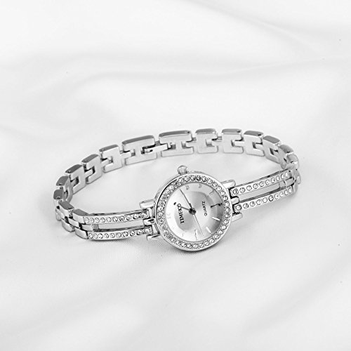 Time100 Reloj para Mujeres, Correa de aleación Color Plateado