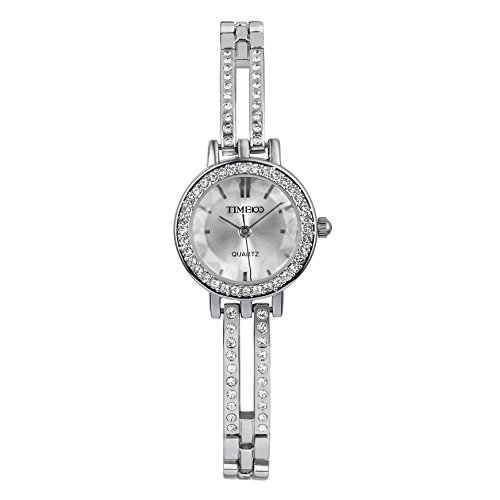 Time100 Reloj para Mujeres, Correa de aleación Color Plateado