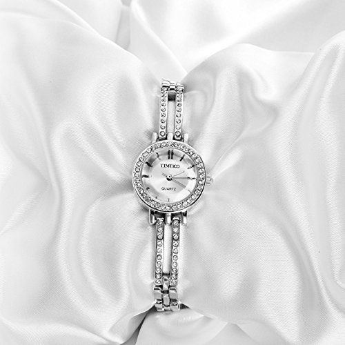 Time100 Reloj para Mujeres, Correa de aleación Color Plateado