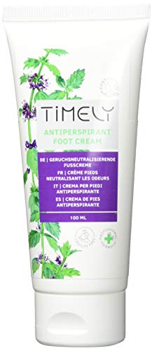 Timely - Crema para pies antitranspirante y refrescante, 100 ml
