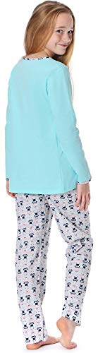 Timone Pijama Conjunto Camisetas y Pantalones Vestidos de Cama Niña Adolescente 210 (Turquesa, 152)