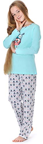 Timone Pijama Conjunto Camisetas y Pantalones Vestidos de Cama Niña Adolescente 210 (Turquesa, 152)