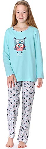 Timone Pijama Conjunto Camisetas y Pantalones Vestidos de Cama Niña Adolescente 210 (Turquesa, 152)