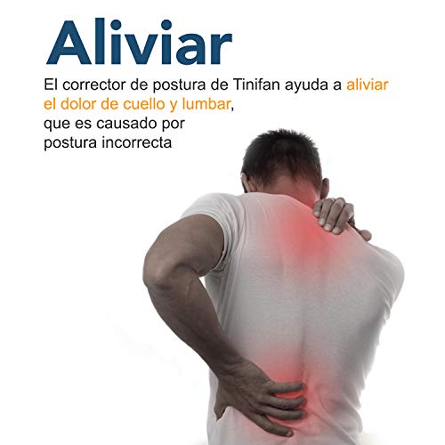 Tinifan Corrector Postura Espalda para Hombres y Mujeres, Proporciona Alivio del Dolor para Cuello, Espalda, Lumbares y Hombros, Ajustable y Transpirable, con Soporte para Columna y Cintura
