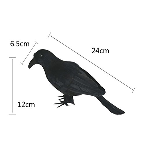 Tinksky Artificial Cuervo Pájaro Negro Raven Prop Decoración para Halloween Display Halloween Decoraciones Halloween regalo