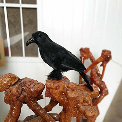 Tinksky Artificial Cuervo Pájaro Negro Raven Prop Decoración para Halloween Display Halloween Decoraciones Halloween regalo