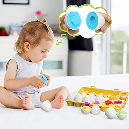 TINOTEEN Forma de Color Juguetes a Juego Huevo de Pascua Aprendizaje Educativo Juguete Infantil para niños pequeños por más de 18+ Meses
