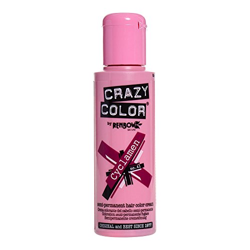 Tinte capilar semi-permanente de Crazy Color 100ml (Cyclamen Red - ciclamen rojo)