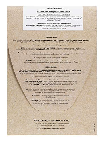 Tinte Orgánico de Barba Marrón Grizzly Mountain Beard Dye
