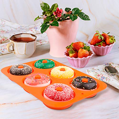 Tintec Molde Donuts de Silicona, Molde Silicona Reposteria para Hacer Bizcochos Gofres Galletas Magdalena, Juego de 4 Moldes Silicona de Horno Herramienta de Cocina Resistente al Calor