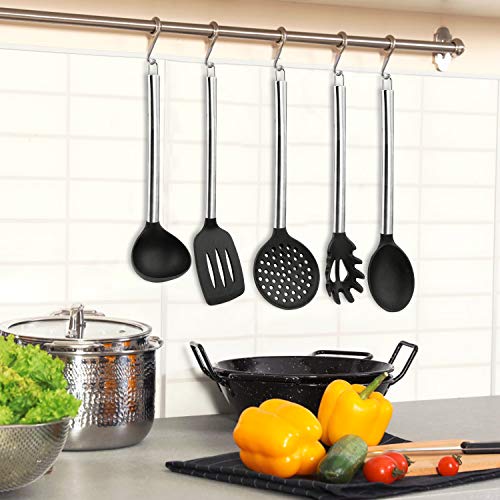 Tintec Utensilios de Cocina de Silicona 23pcs, Juego Utensilios Cocina Silicona Antiadherente Resistente al Calor con Manija y Núcleo de Acero Inoxidable, Espumadera Lengua Cocina