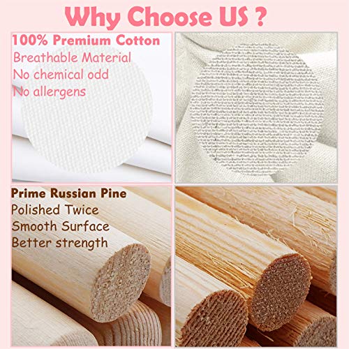 Tiny Land Tipi Niño con Alfombra y Bolsa de Mano y Bolsillo Tienda Infantil Indio Completa Lona Blanco Crudo (163 cm de Altura)