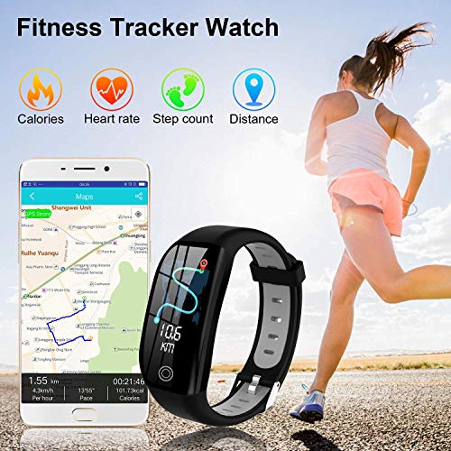 Tipmant Pulsera de Actividad, Reloj Inteligente Smartwatch Impermeable IP68 Pulsera Inteligentes con Pulsómetro Podómetro Calorías Pulsera Deporte para Android y iOS para Hombre Mujer Niños (Rojo)