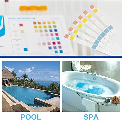 Tiras De Analisis De Agua,Test Agua Acuario,Tiras Reactivas Ppara Piscina,SPA,Agua Tiras Reactivas,7 en 1,Cloro Total, Bromo, Dureza, Cloro Libre, pH, Nitrito, Alcalinidad Total(50 Tiras)