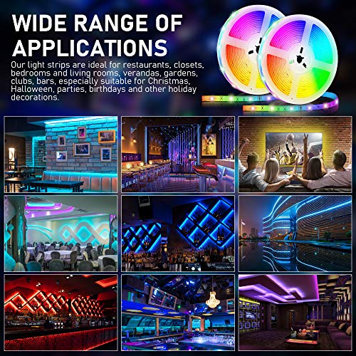 Tiras LED 10M, Tiras LED Musical 5050 SMD, Tiras de Luces LED Iluminación con 300 LEDS, Tiras LED de Luces Kit con Control Remoto de 44 Teclas IR, IP65 Tira LED para Decoración Hogar, Jardín, Navidad