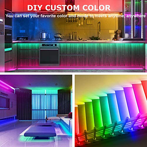 Tiras LED 15M, Tira de luz LED Bluetooth 5050 RGB 450 LEDs Cambio de Color de Sincronización de Música, Controlado por 44 teclas RF Remote & App Inteligente, para Bar Party Decoración del hogar (3X5M)