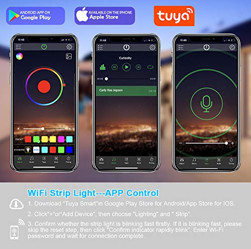 Tiras LED Wifi, JESLED 5M Tira de LED RGB Compatible con Alexa, Google Home, App, LED Tira Luz Sincronización de Música, Perfecto para Navidad, Fiesta, Decoración Doméstico para Hogar