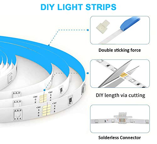 Tiras LED Wifi, JESLED 5M Tira de LED RGB Compatible con Alexa, Google Home, App, LED Tira Luz Sincronización de Música, Perfecto para Navidad, Fiesta, Decoración Doméstico para Hogar