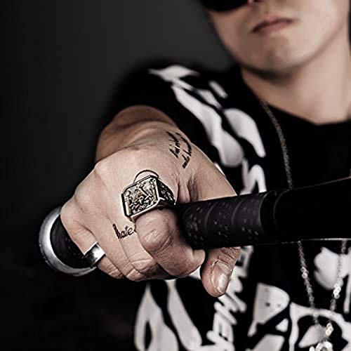 Titan Masonic Illuminati - Anillo para hombre, diseño de calavera, color oro rosa moderno 54(17.2) Color