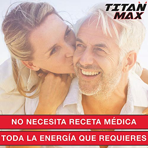 Titan Max [10 tabletas extrafuertes] | Potenciador de energía natural | Taurina 150 MG, Guaraná, L-Arginina, Zinc | Seguro y certificado