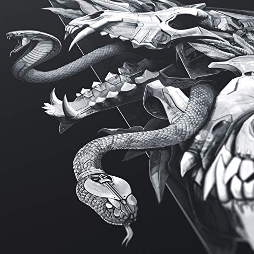 Titanwolf – Alfombrilla gaming para ratón 900 x 400 – mouse pad - precisión y velocidad - parte inferior de goma para una sujeción estable - antideslizante, resistente al agua – Wolf Skull