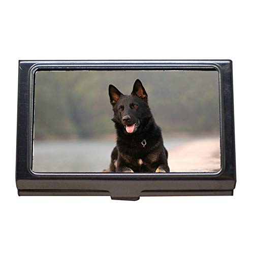 Titular de la tarjeta de presentación del negocio, pastor alemán, pastor alemán, mascota, estuche para tarjetas de visita de acero inoxidable