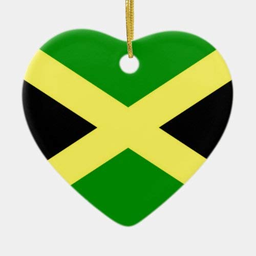 Tiukiu Low Cost! Jamaica Flag Ceramic Ornament Keepsake Gift Idea