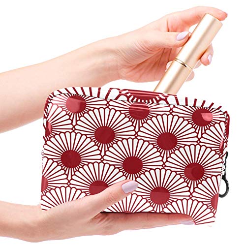 TIZORAX - Bolsa de maquillaje de PVC con diseño de crisantemo japonés sin costuras
